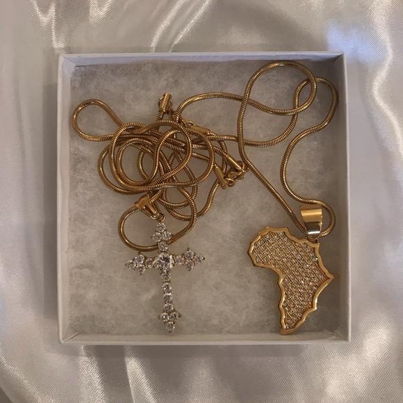 Gold Stainless Steel Pendant Necklaces - Picture 1 of 4